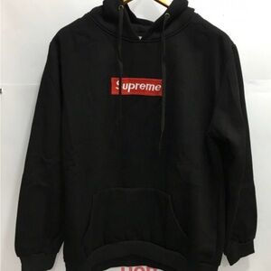 Supreme Black Hoodie with Red Logo